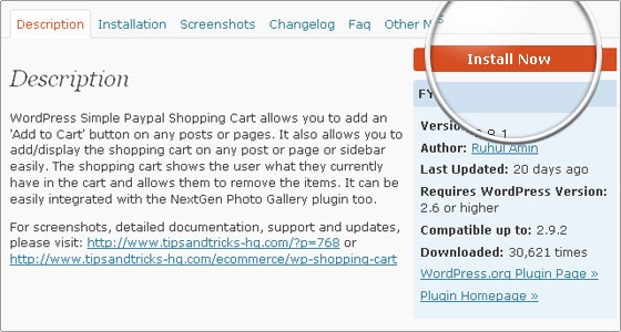 نحوه ی نصب پلاگین Simple PayPal Shopping Cart