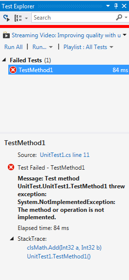 Test Explorer