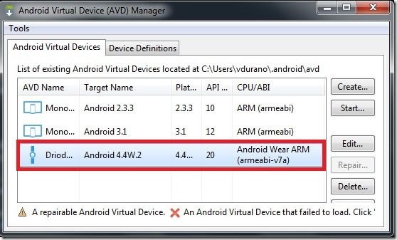 Android Virtual Device (AVD)