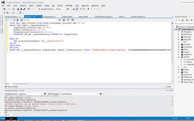 فایل script باز شده