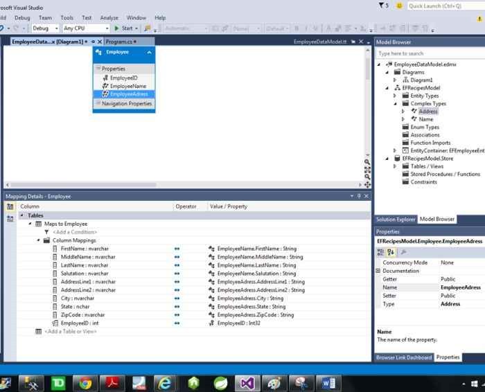جزئیات نگاشت Entity Data Model