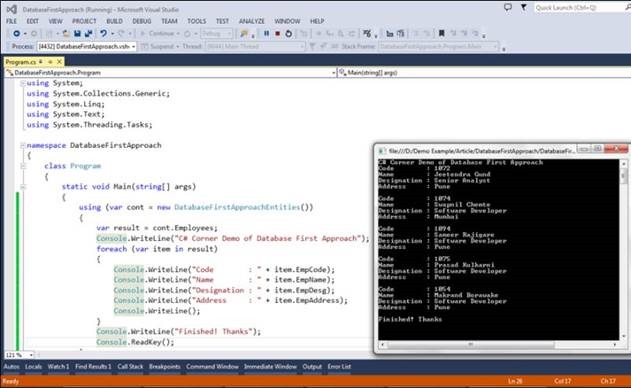 خروجی-database first approach